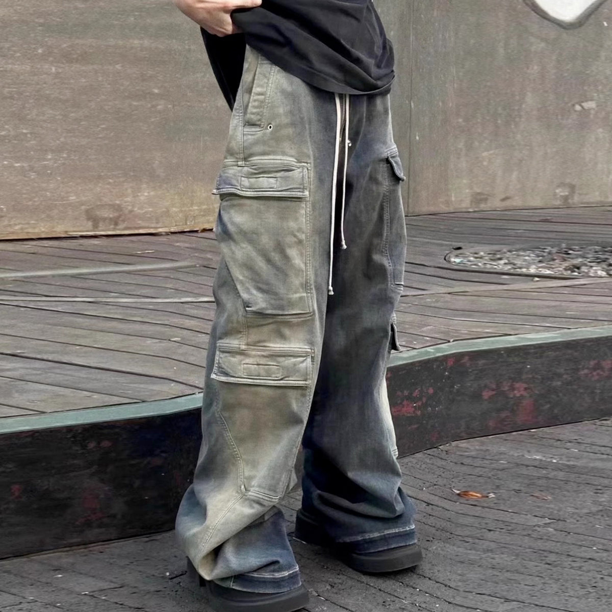Calça Cargo Rick Owens Multi Pockets Jeans (no tags)